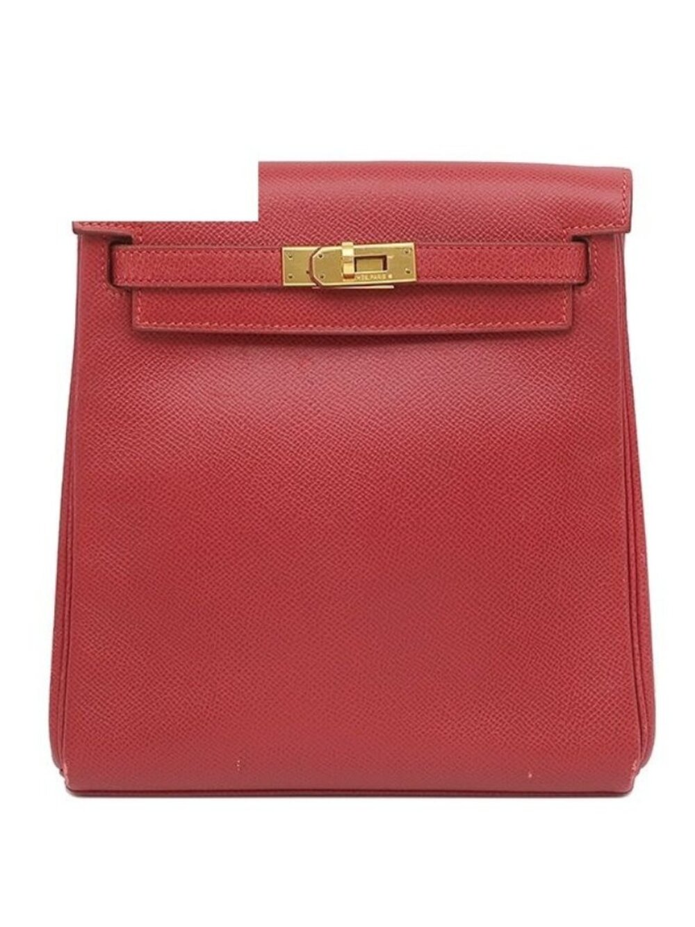 Hermes Backpack Kelly Ad PM Veau Epsom Rouge Vif Silver Red